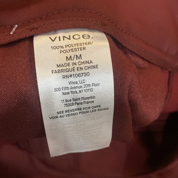 Vince Burgundy Pull On Pant Medium - Picture 6 of 6